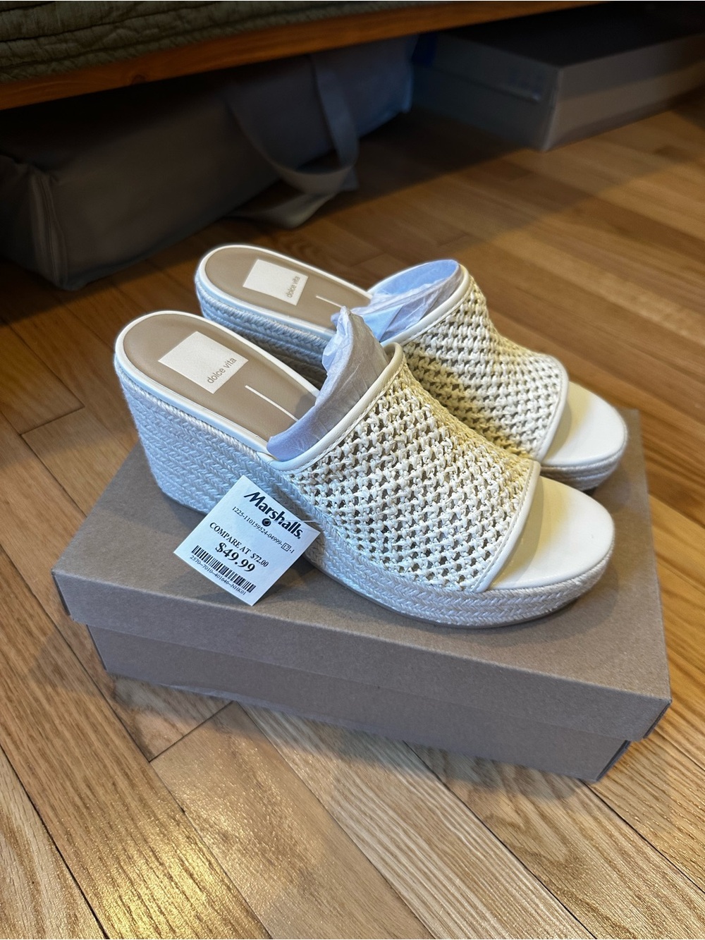 Dolce Vita Saydie Cream Woven Wedge Sandals